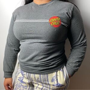 Santa Cruz Graphic Printed Long Sleeve Gray Shirt